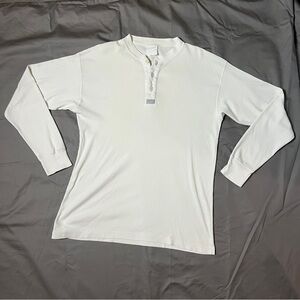 Levi's Men's White Henley Shirt Long Sleeve Casual Pullover • Size M (Approx)